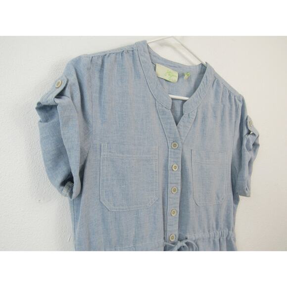 Revolve John + Jenn Dress Size Small Light Blue Linen Cotton Chambray Preppy - Picture 3 of 6